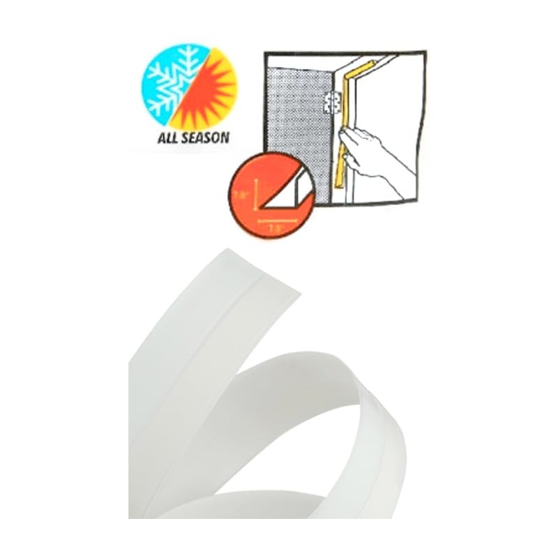Self-Stick V-Seal Window Door Weatherstrip White Seal Gaps 7/8 x