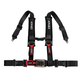 ANIKI BLACK 4 POINT 2" LATCH & LINK SEAT BELT HARNESS w/ SHOULDER PAD UTV ATV