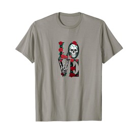 Love Decorated with Rose and Skull T-Shirt