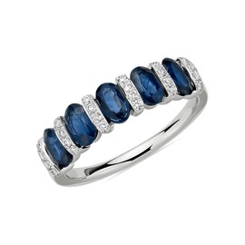 JewelryGift Anillo de plata de ley 925 con zafiro azul creado, hermoso anillo de joyería para uso diario, talla 4 a 13 de EE. UU, Plata Esterlina, zafiro azul sintético