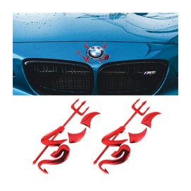 JNNJ Devil Emblem Car Stickers, Car Devil Demon 3D Waterproof Sticker, Car Decoration Devil Devil, for Car, Truck, Motorcycle, Notebook (Red)