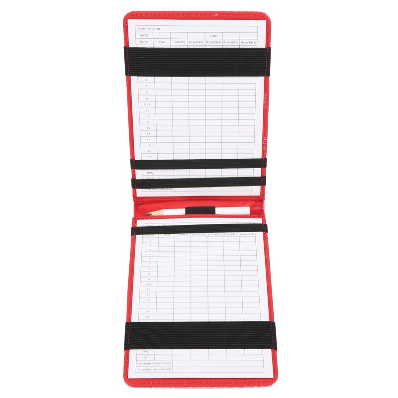 Golf Scorecard Holder PU Leather Scoring Book Golf Score Card