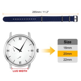 sourcing map Elastic Nylon Watch Band 20mm One-Piece French Watch Strap Waterproof Replacement Wristwatch Strap with Black Buckle for Men Women, Blue