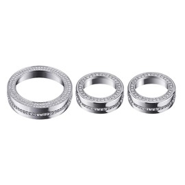 LECART Car Interior Accessories Fit for Ford Explorer 2025 2024 2023 2022 2021 2020 PRND Shift Knob & VOL Volume Tune Knob Covers Bling Auto Decoration Stylish Metal Decal Decor Trims 3Pcs