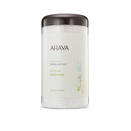 AHAVA Dead Sea Mineral Bath Salt, Soothing Eucalyptus - Intense Relaxation for Body & Mind, Elevates Moisture, Softens & Eases Sore Muscles, Enriched by Exclusive Dead Sea Salt & Osmoter blend, 32 Oz