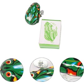 Yjemle Green Metal Wind-Up Jumping Frog Clock Movement Tin Kit Funny Vintage,Novelty Kits,Spring and Wind-up Kits