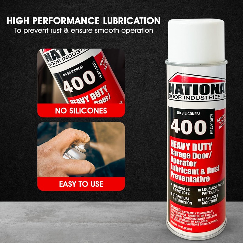 400-HD Heavy-Duty Garage Door Lubricant Spray – Rust Preventative with