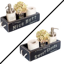 Nice Butt Bathroom Decor Box - Farmhouse Bathroom Decor Nice Butt Toilet Paper Holder, Back of Toilet Decor Rustic Decor, Farmhouse Decor Funny Bathroom Decor Cute Bathroom Decor Rustic Bathroom Decor