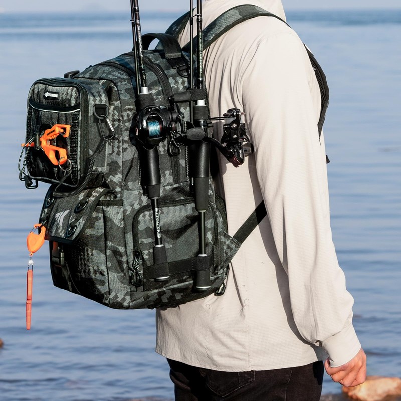 KastKing BaitSpace 50L Fishing Tackle Backpack with Removable Bait Binder