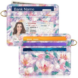 Simikol Slim Minimalist Pocket Credit Card Holder Wallet RFID Blocking Lightweight Thin Small Cute Card Cases,Spring Garden