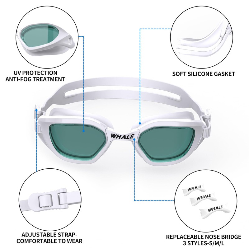 Whale shortsighted swimming goggles，OPT-48002-700