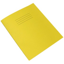 RHINO Stationery Exercise Book | 8 X 6.5 | 48 Page | Top Half Blank & Bottom Half 15mm Lined | Yellow | Learning Resources | School Books | Pack of 10