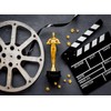 SADFA Movie Theme Backdrop 5x3ft Golden Statue and Movie Clapper
