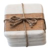 Creative Co-Op Marble & Acacia Wood, White & Natural, Set