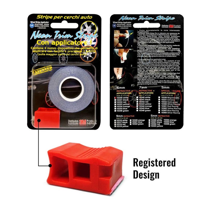 Racing Wheel Trim with Applicator Tool for Car Wheels, Blue