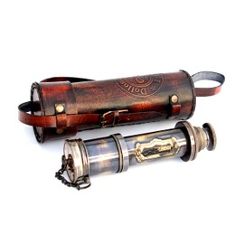 Vintage Brass Ship Telescope – Nautical Marine Spyglass for Sailing, Trekking & Maritime Decoration – Royal Navy Inspired Designer Replica for Sailors & Collectors