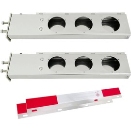 JIARU Stainless Steel Spring Loaded Mud Flap Hangers for Semi Trucks Rear Bar with Light Cutouts and Reflective Plate 2.5 Inches Bolt Spacing (Circular Hole)