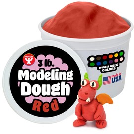 Hygloss Play Modeling Dough for Kids – Safe & Non-Toxic Sensory Dough for Arts and Crafts – 3 lb Tub – Play Clay for Toddler Activities, Preschool Classroom Must-Haves – Red Color, Unscented