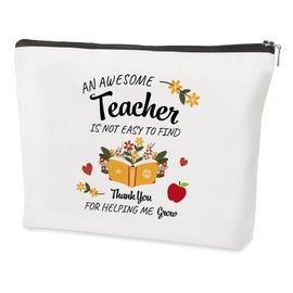 QONCV Teacher Christmas Gifts, Best Teacher Makeup Bag Cosmetic Bags Appreciation Retirement End of Year Back to School Valentines Day Birthday Christmas Gift Ideas Presents for Women