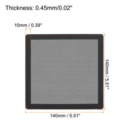 sourcing map Set of 3 PC Dust Filters, 140 x 140 mm, Magnetic Frame, PVC Computer Case, Fan Dust Protection Grille for Computer Cases, Speakers, Black