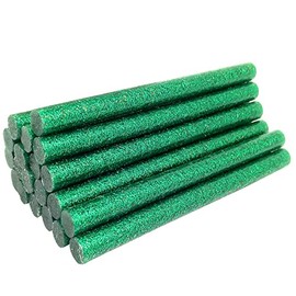 20Pcs Glitter Colored Mini Hot Glue Sticks,4Inch Melt Adhesive Glue Sticks for Glue Gun(Flash Green Color)
