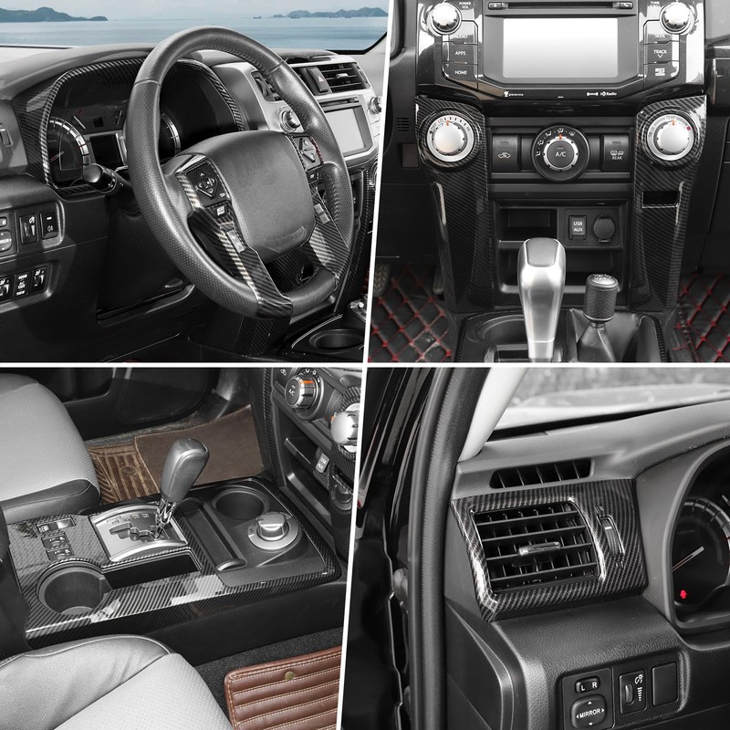 Jimen Compatible with Toyota 4Runner 2020-2023, 9PCS Carbon Fiber Interior