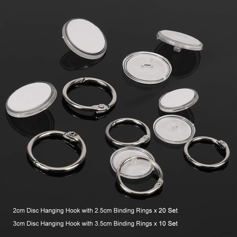 30PCS Self Adhesive Ceiling Hook Hanging Hook with Binding Rings,