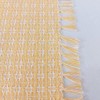 Set of 4 Placemats, Yellow/White Woven Fringed,100% Cotton, Size 13x19