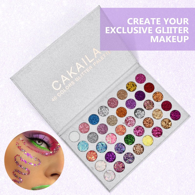 Bezavea 40-Color Eyeshadow Palette with Highly Pigmented Glitters and Shimmers