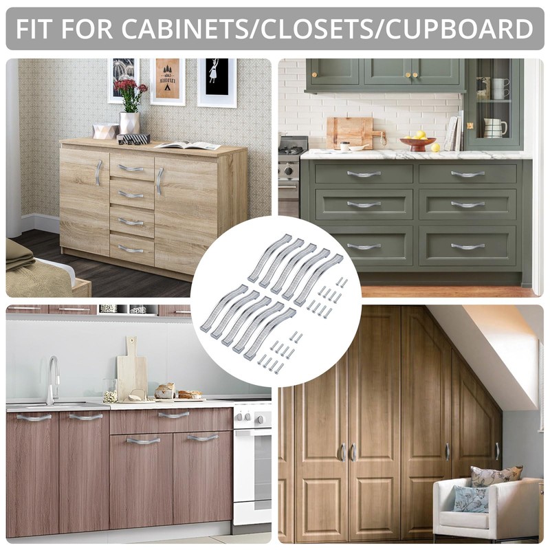 Justech Door Handles 10PCs Modern Crystal Diamond Door Knobs 128mm