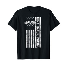 Dirt Track Racing USA Flag American Motocross Stock Car Race T-Shirt