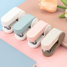 White Color Mini Stapler with 830 Staples,20 Sheet Office Desktop Small Cute Compact Travel Size Stapler for Students & Office (White)