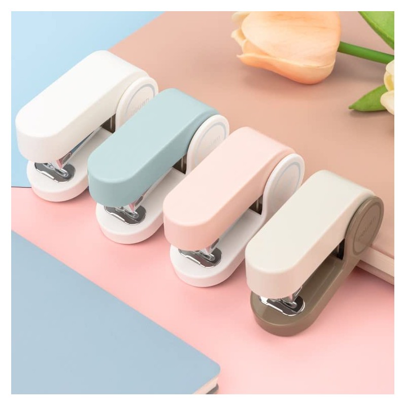White Color Mini Stapler with 830 Staples,20 Sheet Office Desktop
