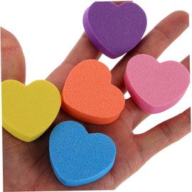 Baluue 50pcs Heart Shaped Sponge Nail Files for Manicure Dual-sided Buffing Blocks for Smoothing and Shaping Fingernails for Professional and Personal Use