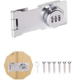 Cabinet Password Locks, Cabinet Door Combination Lock with 6 Screws, Keyless Mechanism Combination Lock Gate Latch for Cabinet, Mailbox, Pet Doors, Office File Cabinet Lock