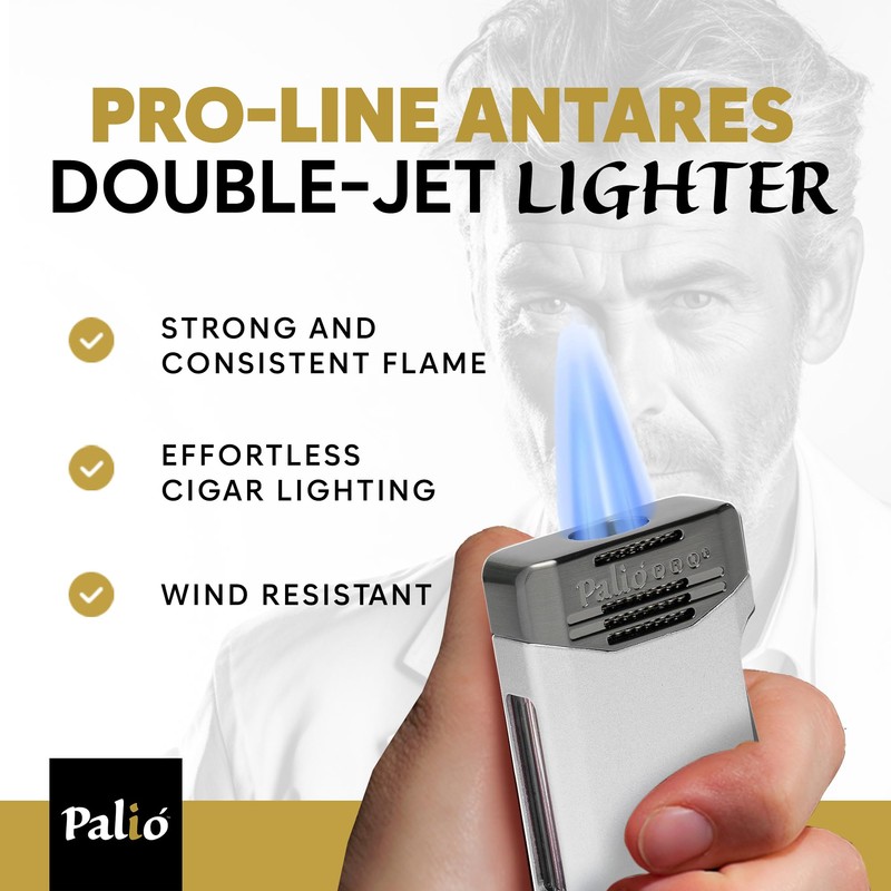 Palió Pro Line, Antares Doublejet Torch Lighter. Side Squeeze Ignition,