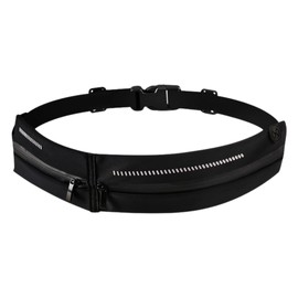 MaT Store Running Pouch, Jogging, Waist Pouch, Lightweight, Waterproof, Smartphone Cards, Won't Sway, Black