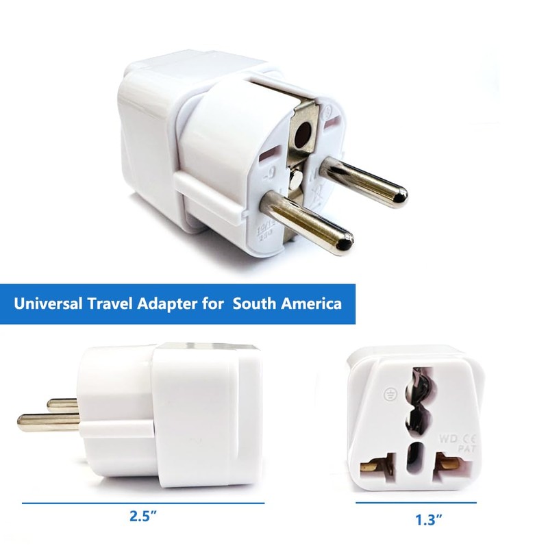 Peru Travel Adapters Plug for USA,Peru Power Adapter，Universal to South