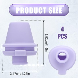 4pcs Bite Valve Replacement for Ello Cooper 22/32oz Stainless Steel Water Bottle, Water Bottle Mouthpiece BPA Free Silicone Cap Lid Spout for Ello Cooper 18/22/32/40oz Accessories Parts(Purple)