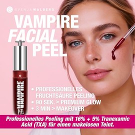 VAMPIRE FACIAL PEEL - Fruit Acid Scrub - 16% AHA + 5% TXA Peeling with Instant Effect - Pore Refining - Glow Boost - Against Pigment Spots - Vegan - pH 3.0 - No Mixing Required