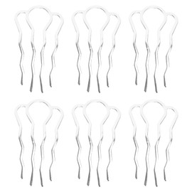 KALLORY 6 Pcs Hair Side Combs For Women Metal Hair Fork Clip U-Shape French Twist Hair Tool Hair Pins Hair Sticks for Women Hair Styling Tool