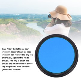 Camera Lens Filters, Aluminum Alloy + Optical Glass Orange Purple Yellow Green Blue Filter,Color Multi Coated Filters for Camera Lens with Interface Diameter of 40.5mm(blue)