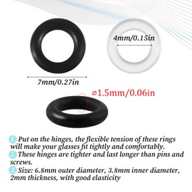 60 PCS Eyeglass Hinge Tighteners, Eyeglass Repair Kits and 2 PCS Screwdrivers Silicone Eyeglasses Frame Grips for Loose Temple Arms