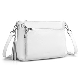 befen White Cross Body Bag Women Small Shoulder Bag for Women Soft Leather Cross Body Phone Bag for Ladies Daily Use