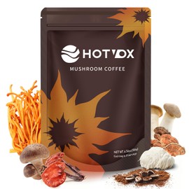 Hotvox Mushroom Coffee (30 Servings, Pack of 1) - Organic Instant Coffee Powder with Mushroom, Reishi - 6.56 oz(6.56 oz)