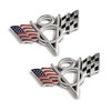 PTDecals 2 Pcs Silver Metal US Flag F1 Racing V8