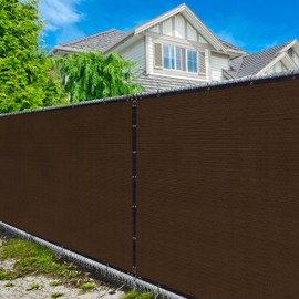 Amgo Custom Made 6' x 108' Brown Fence Privacy Screen Windscreen with Bindings & Grommets, Heavy Duty for Commercial and Residential, 90% Blockage, Cable Zip Ties Included (We Customize)