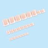 Square Fake Toenails French Tip Press on Toenails White Nail