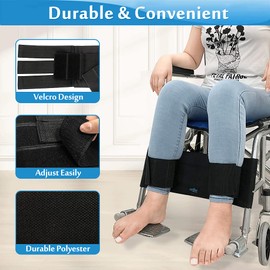 Wheelchair Foot Rest Straps Medical Safety Seat Belt Wheelchair Leg Support Restraints Harness for Elderly Dementia Patient Restraint Velcro Strap Prevent Sliding Leg Separator Wheelchair Accessories