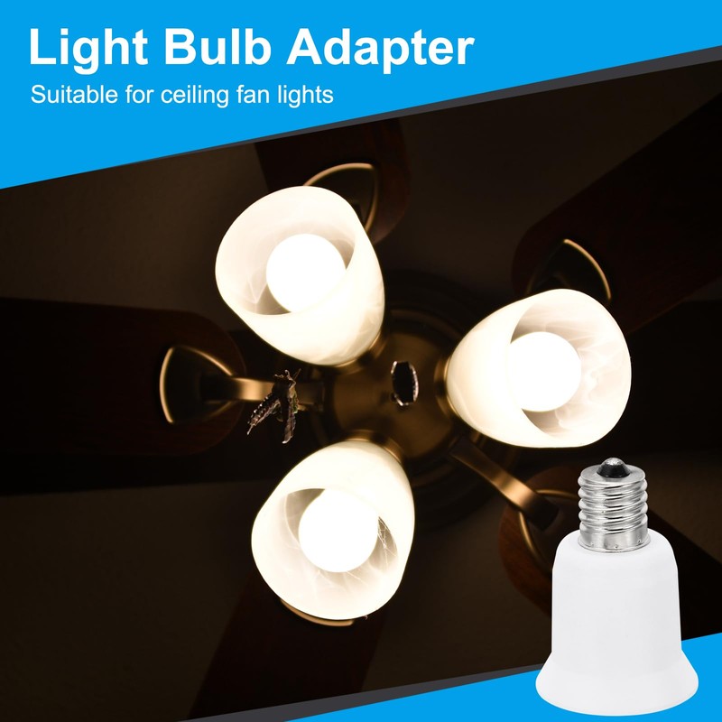 PATIKIL E17 to E26/E27 Light Socket Adapter, 3pcs Lamp Holder